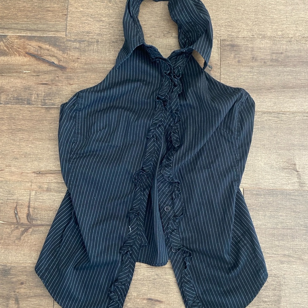 Express Black and White Striped Women's Blouse